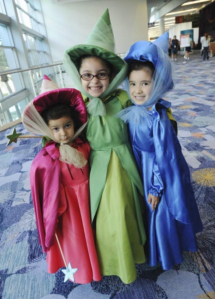 Mardi Gras Disney-kostymer -barn-tjejer-tre-älvor-dornroeschen