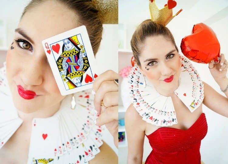 Mardi Gras-kostymer-damer-smink-instruktioner-hjärtans drottning-kvinna-vackra-hjärta-outfit