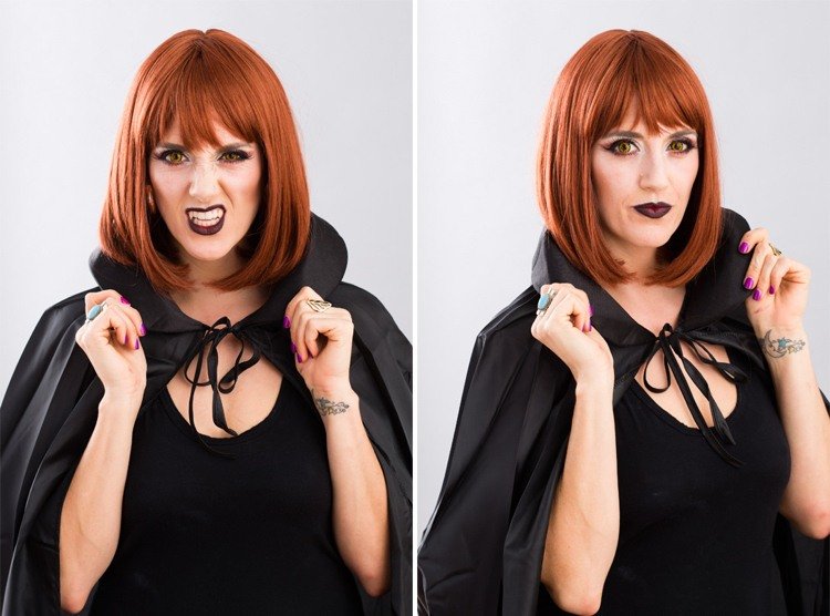 karneval-kostymer-damer-smink-instruktioner-vampyr-cape-svart