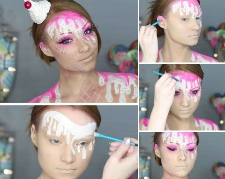karneval-kostymer-cupcake-idé-make-up-instruktioner-white-topping