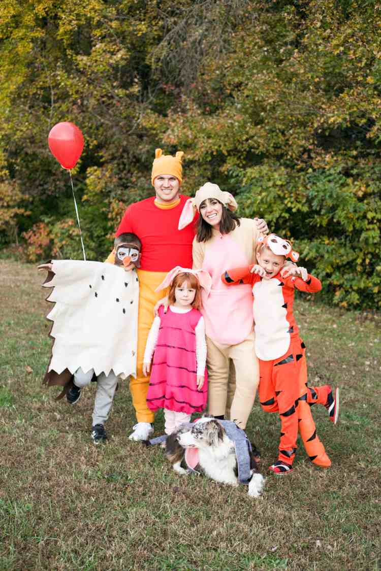 Winnie the Pooh -familjekostymer för Mardi Gras och Mardi Gras