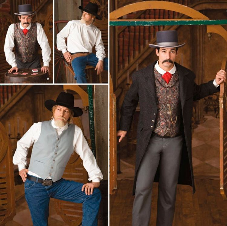 karneval-motto-idéer-vilda-väst-män-kostymer-mustasch-hatt-jeans