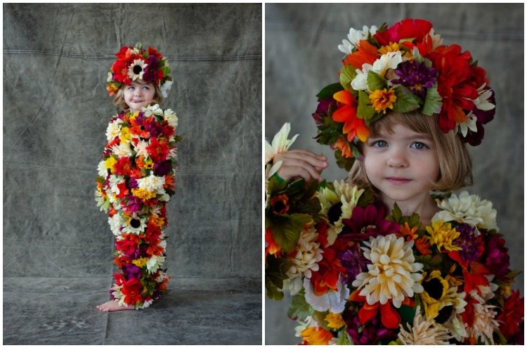 Karneval förkläd-gör-själv-tjej-söta-vårblommor