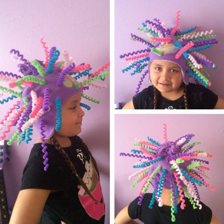 Gör karnevalhattar - designa en normal hatt med färgglada pipstädare