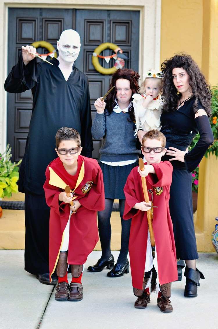 Mardi Gras-dräkter 2015 -familj-harry-potter-karaktärer