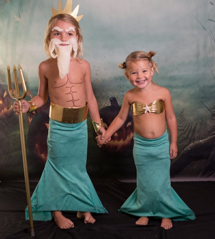 Karnevalskostymer barn Neptunus sjöjungfrun söt idé