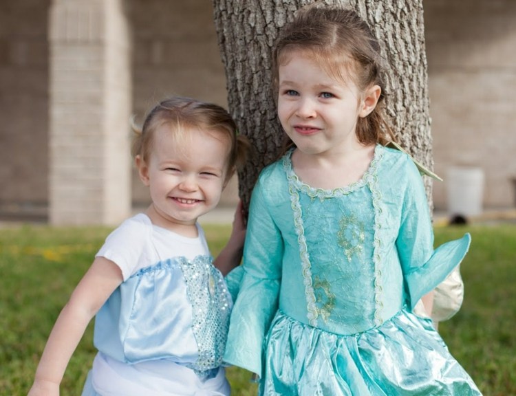 Mardi Gras kostymer flickor prinsessor kostymer blå klänningar