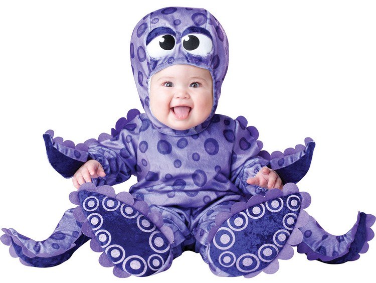 Karnevalskostymer-bebisar-bläckfisk-lila-söta-idéer