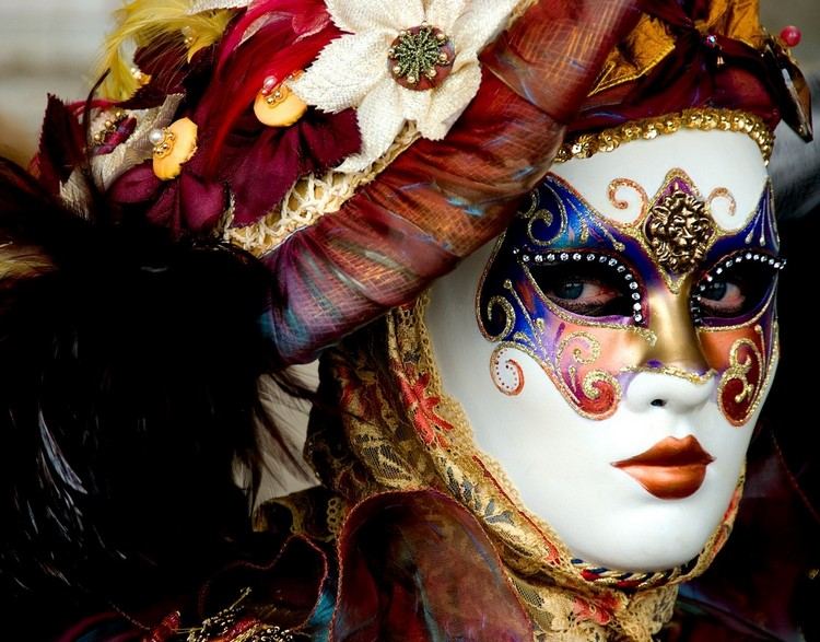 Mardi Gras-dräkter-kvinnor-Venedig-karneval-mask-guld-ansikte
