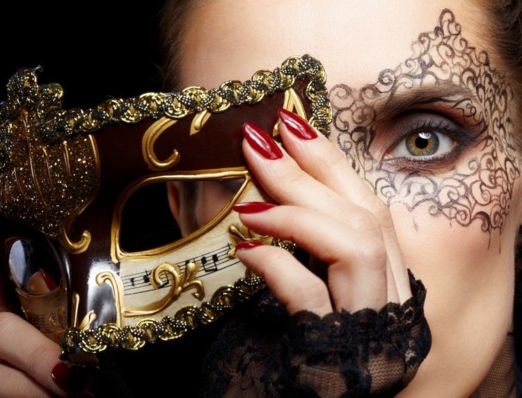 Karnevalskostymer-kvinnor-Venedig-mask-anteckningar-gör-själv