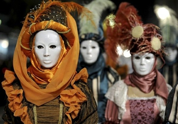 Venedig Carnival kostymer vacker ansiktsmask