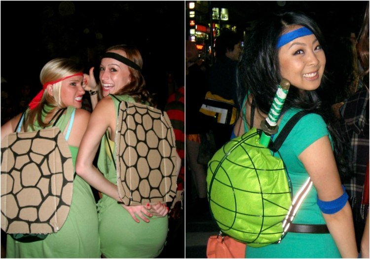 karneval-kostymer-grupper-gör-själv-ninja-sköldpaddor-DIY-ruecksack-grön