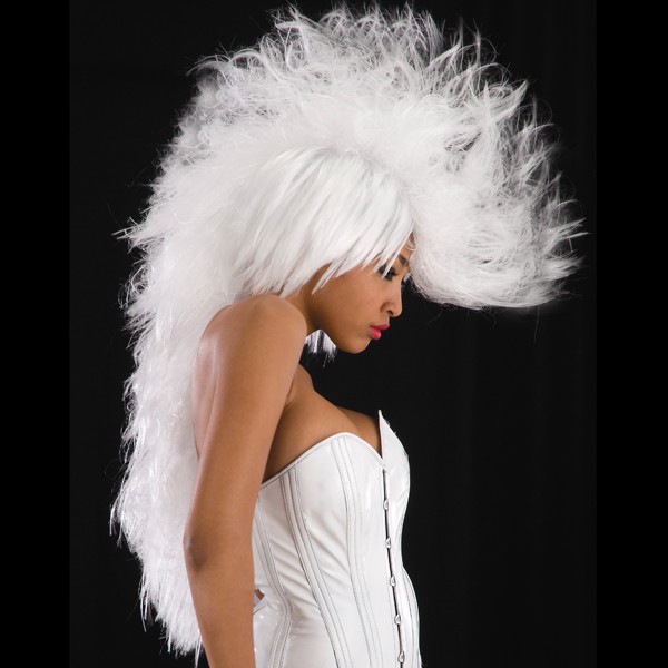 Karnevalskostymer billig iroke frisyr vit peruk
