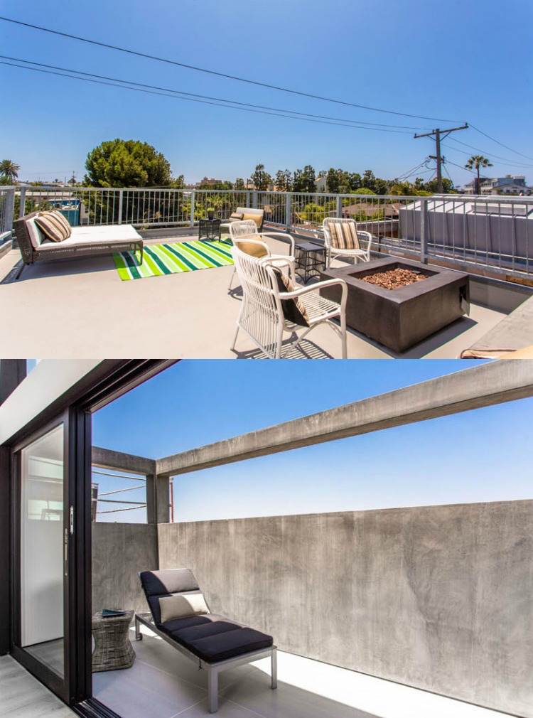 fasad-grå-betong-terrass-terrassdörrar-stålräcke