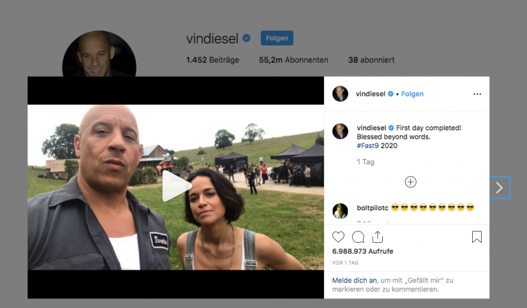 Vin Diesel och Michelle Rodriguez börjar skjuta Fast Furious 9
