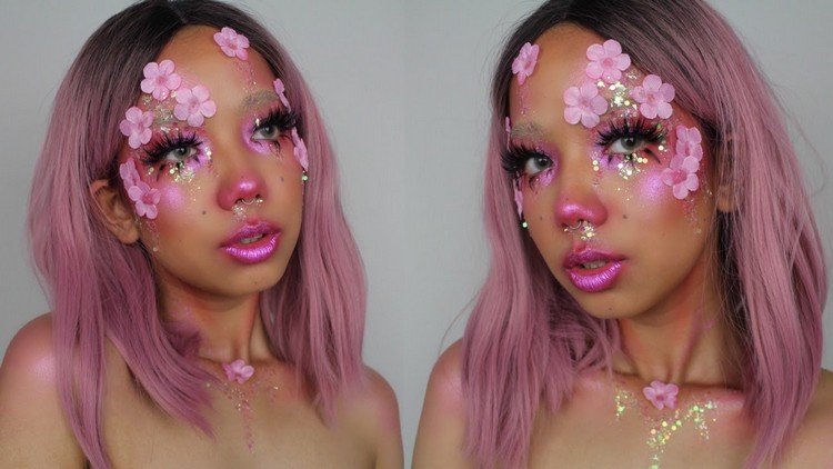 rosa blomma fe make-up idéer karneval karneval