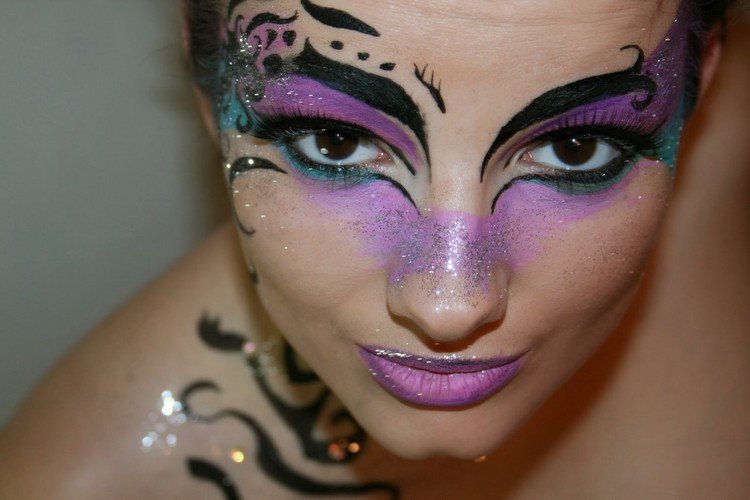 fairy make-up vuxen lila make-up glitter
