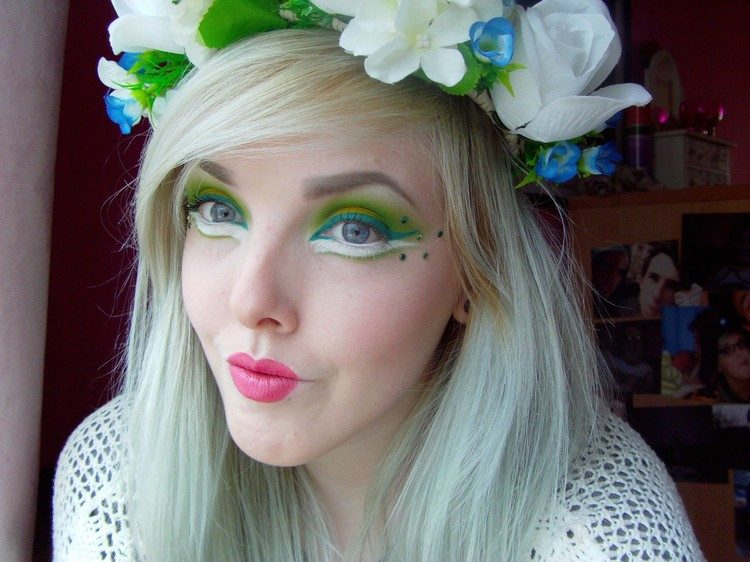 forest fairy make-up idéer grön vit