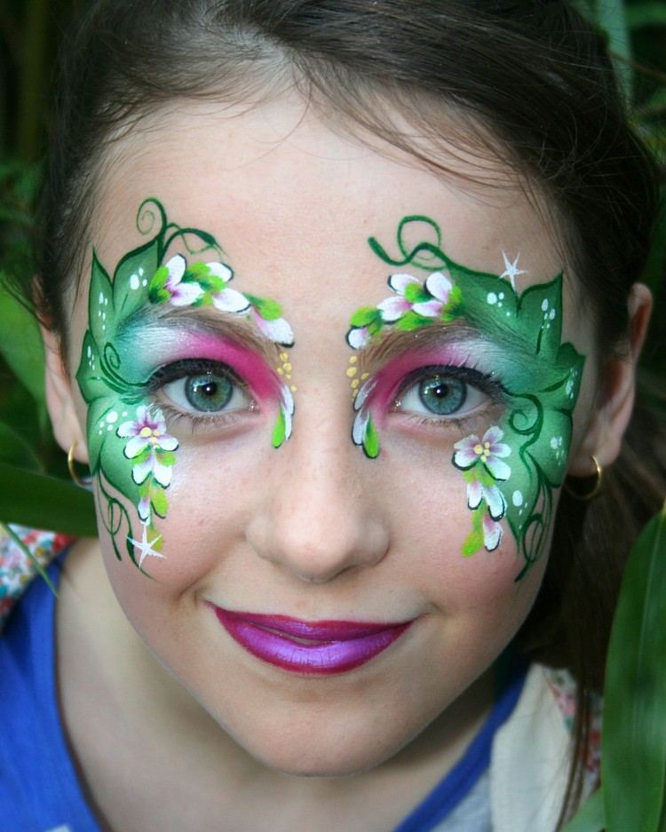 fairy make-up barns karneval skog fairy green make-up