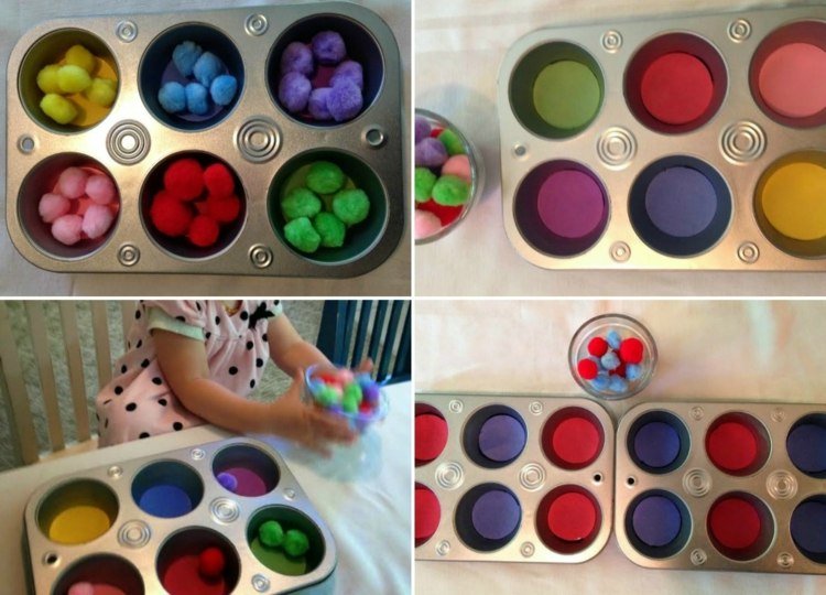 barn som leker bubblor-färgglada-leker-muffins-tenn-gör-hushåll-pysslar