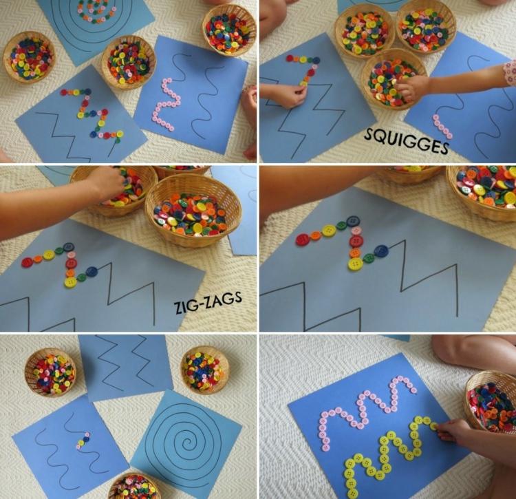 Finmotorik-främja-barn-skapa-mönster-knappar-arrangera-linjer-spiral-sicksack-vågor