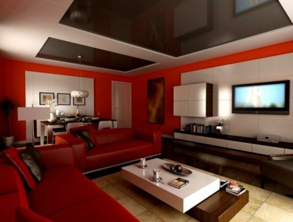 Feng-Shui-väggfärg-möbler-i-röd-teknik-i-svart