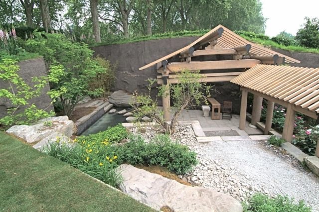 Feng Shui designidéer vackert funktionellt lusthus