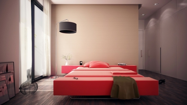 röd säng färger feng shui möbler idé