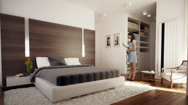 moderna sovrum vägglampor trä garderob