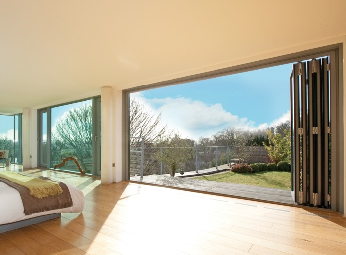 vikdörrprofil pvc aluminium sovrum terrass trädgård