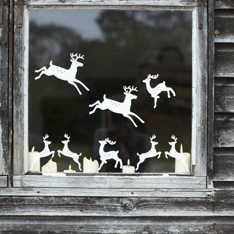 Fönsterbilder-jul-rådjur-papper-klipp-ut-idéer