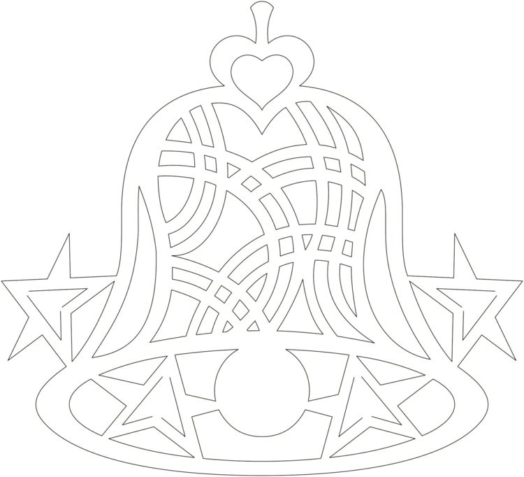Vacker julklocka med stjärnor att skära med en ristningskniv