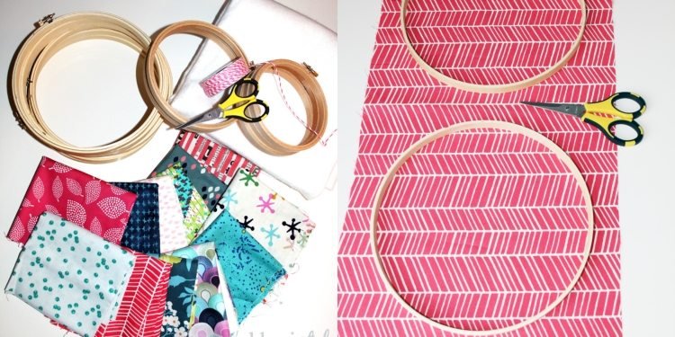 Tinker fönsterdekorationer-diy-material-broderi ramar-tyg-färgglada-sax-tråd