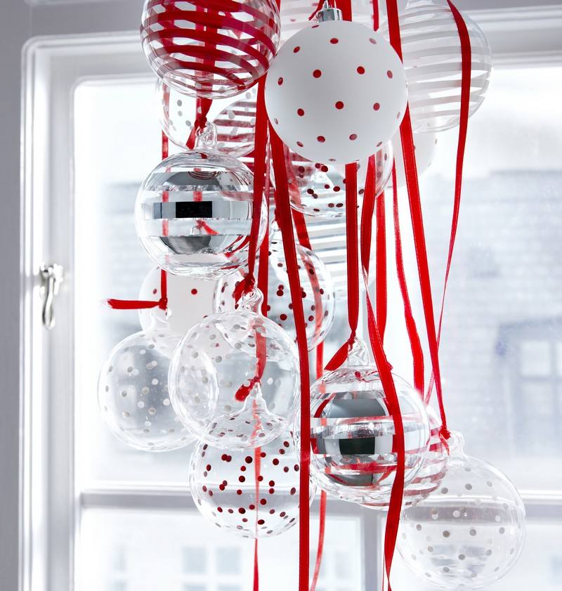 Fönsterdekoration-jul-glas-boll-röda-washi-ränder