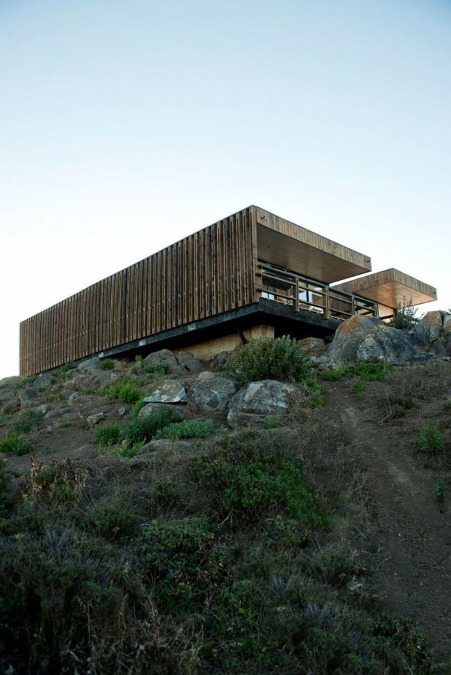 Villa trä fasad balkong exotiska resmål Chile