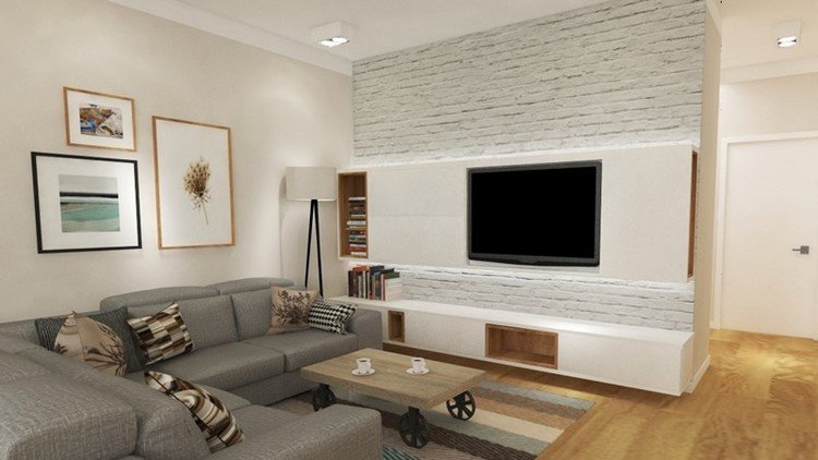 TV-väggmonterat-vardagsrum-väggpaneler-förvaring-led-remsor