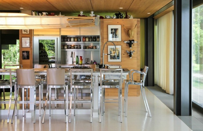 hus kök matsal modernt miljövänligt trä