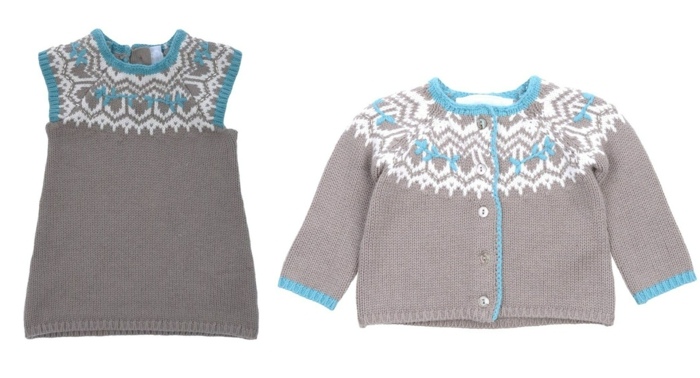 Stickad blus pullocer vintermotiv babykläder