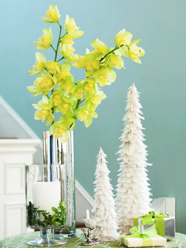 Julprydnadsbord vitt