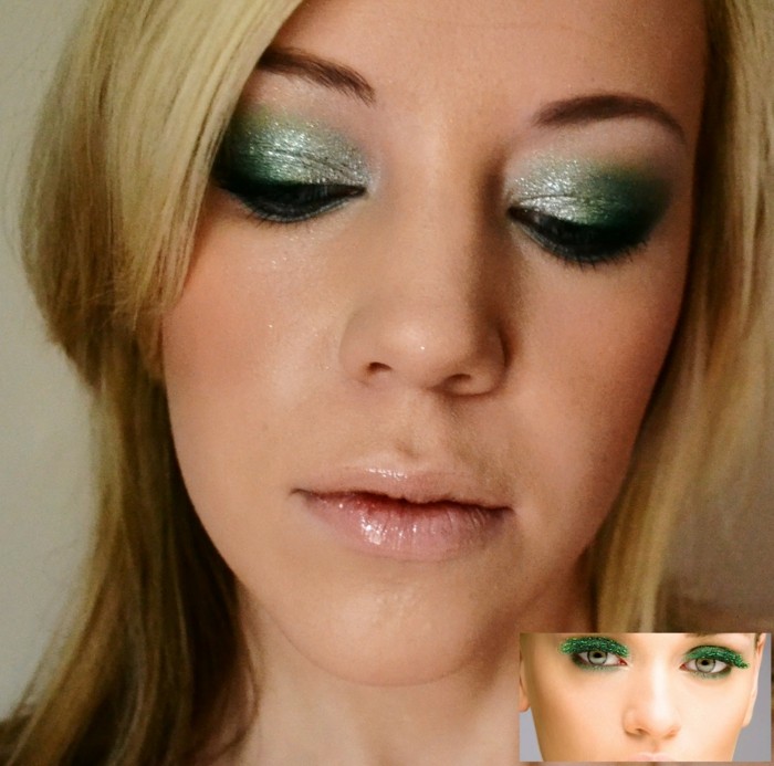 Glitter-make-up-idéer-i-grönt