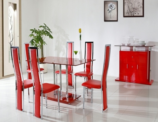 röd accent - matsalsmöbler