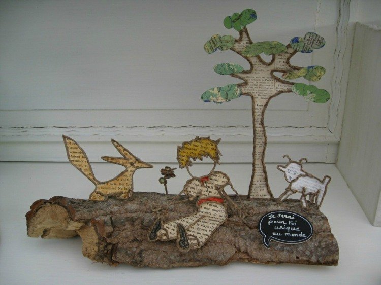 Tinker idéer för papperstråd med räv, träd och pojke