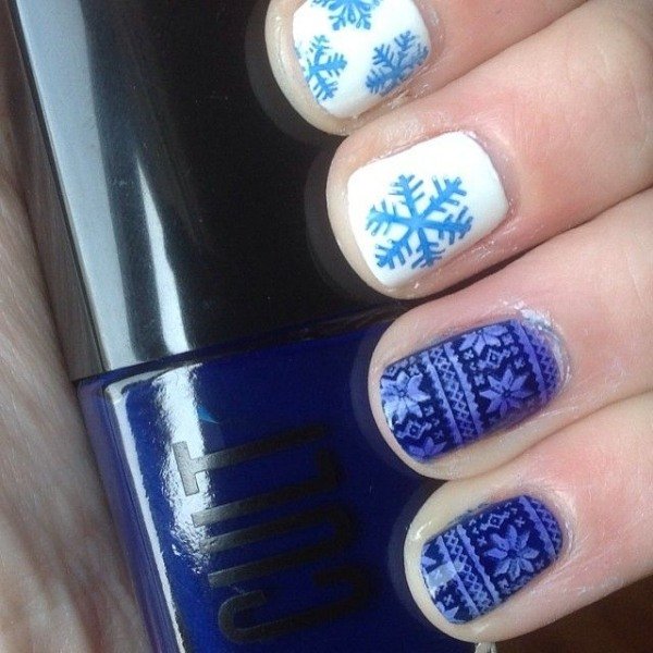 Nails Design Snow Maiden Winter Design Stamping