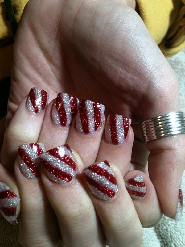 Nyårsafton Glitter Nail Art Bordeaux Metallic Winter Motif Strips