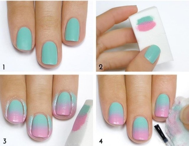 nagel-design-gör-det-själv-instruktioner-ombre-pastellfärgad-svamp