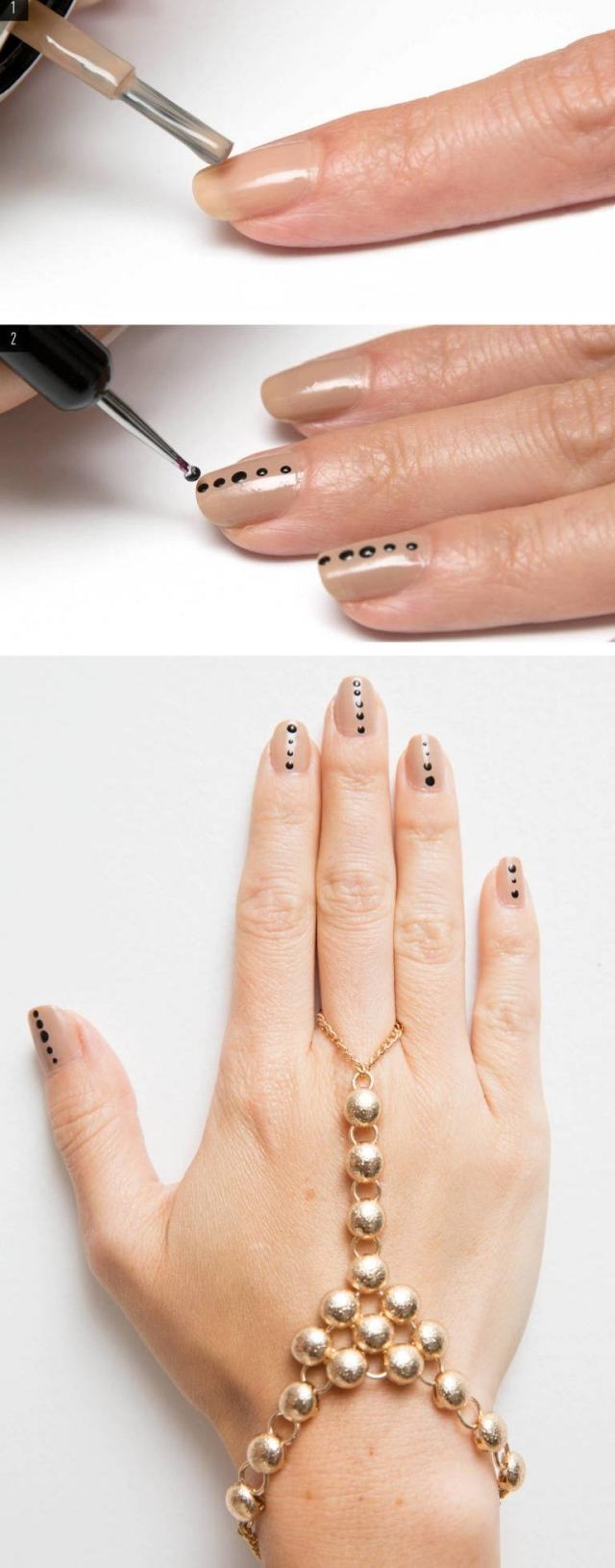 idéer-nagel-design-gör-det-själv-elegant-prickad-naken-färg-bas