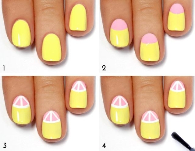 idéer-nagel-design-gör-det-själv-citron-sommarkänsla