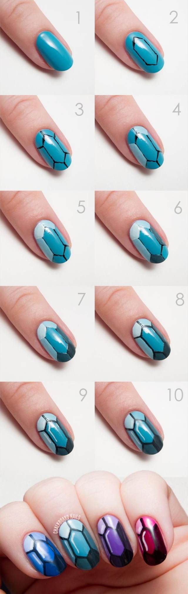 nagel-design-gör-det-själv-instruktioner-ädelstenar-look