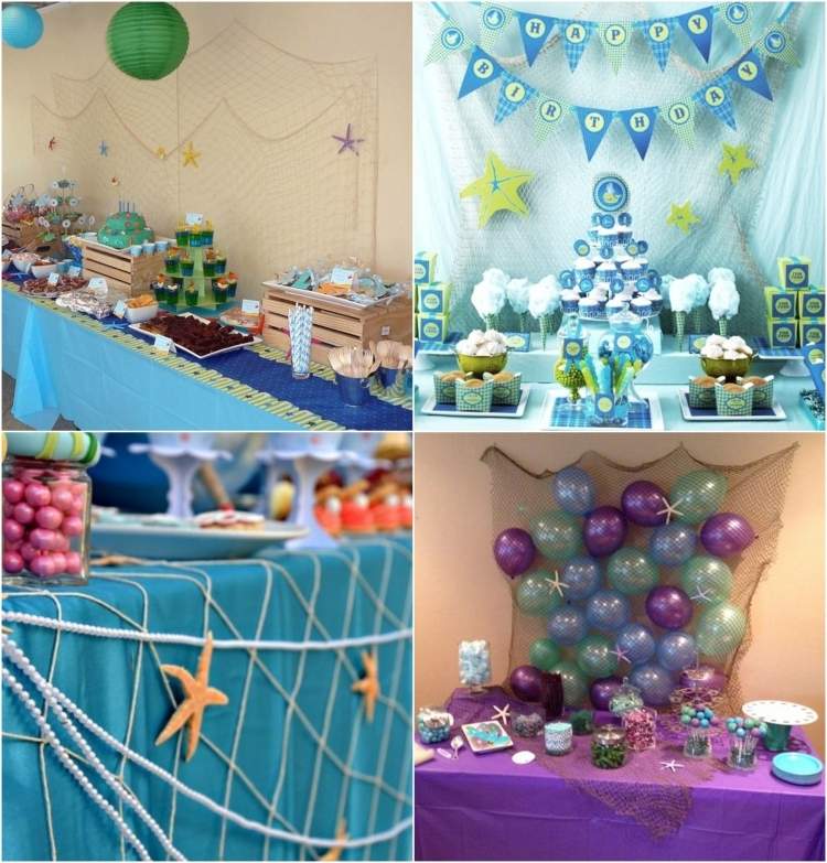 fiskenät-fest-dekoration-barn-födelsedag-sjöjungfrur-pirater