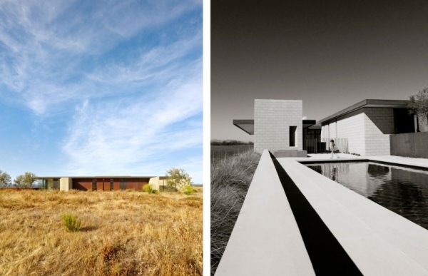 enkla linjer platt tak husdesign i modern arkitektonisk stil